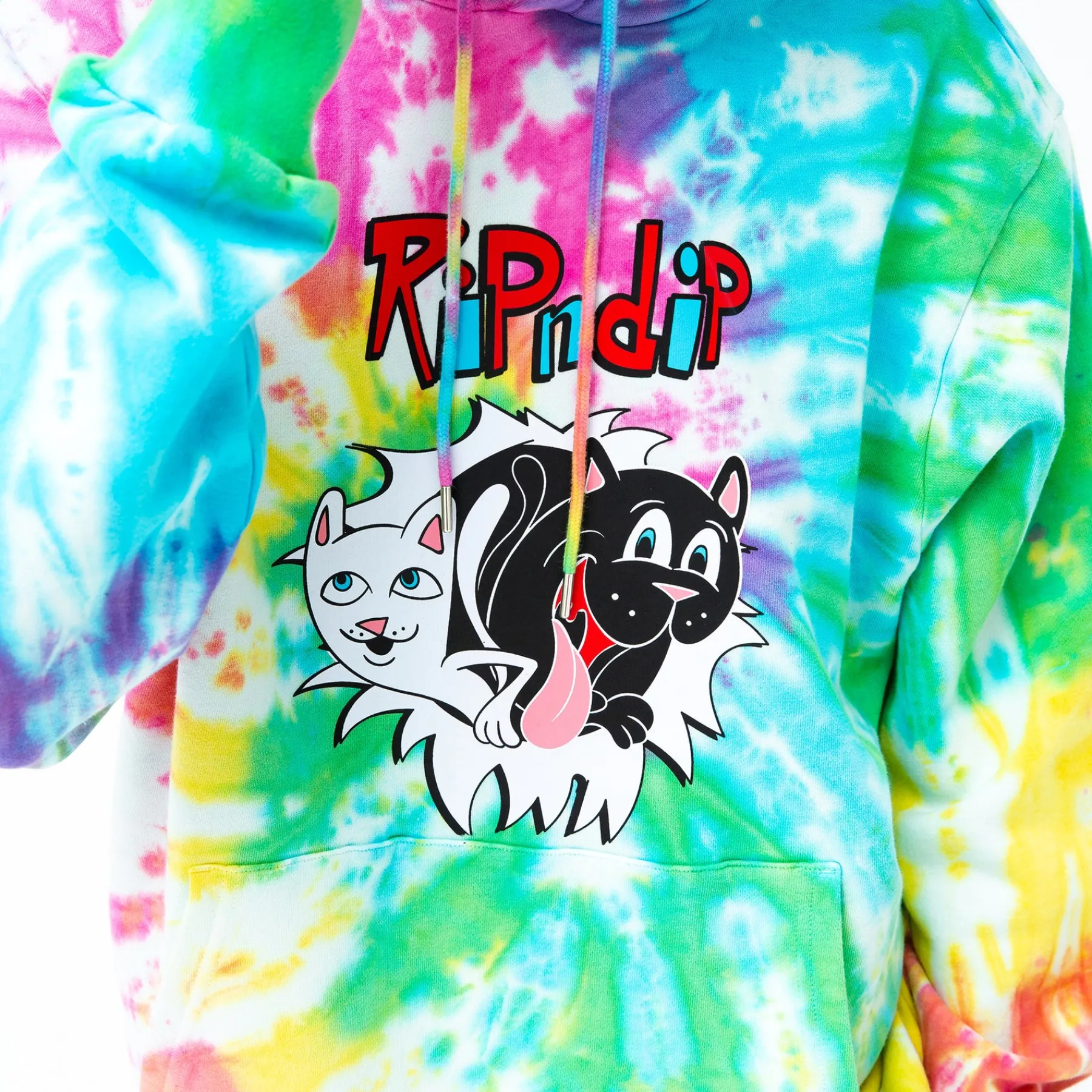 Ripndip Hoodies / Crewnecks<Nerm & Jerm Show Hoodie (Rainbow Spiral Dye)