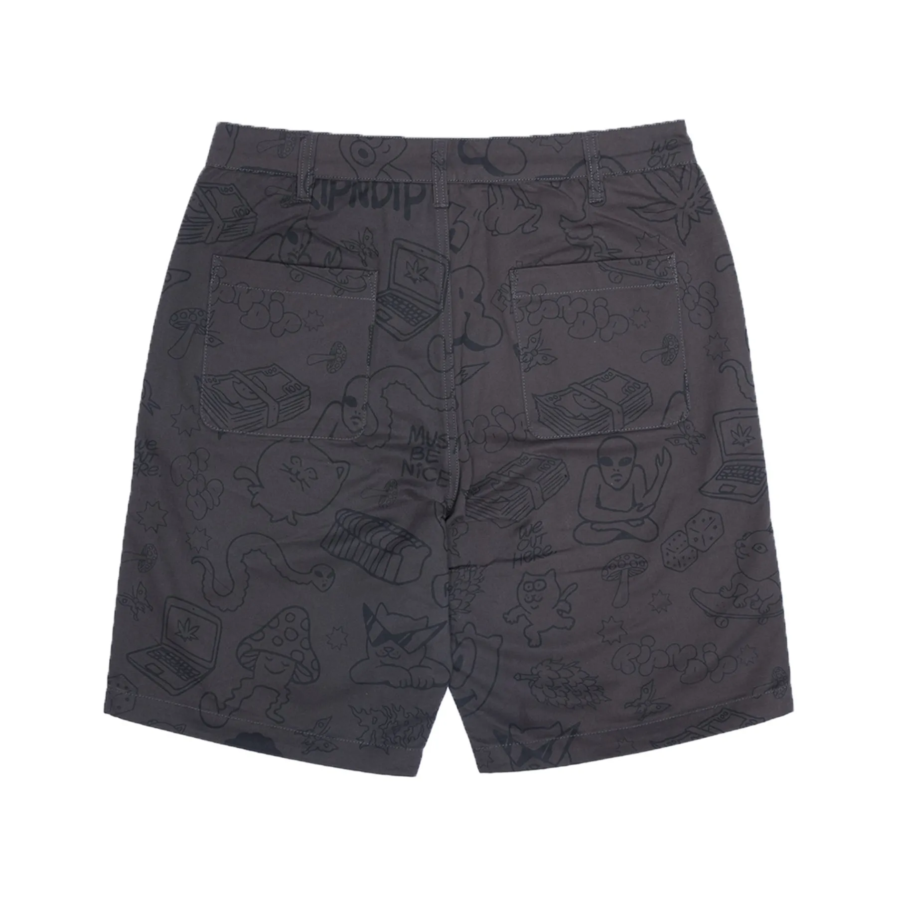 Ripndip Shorts|Stocking Stuffers<Nerm Doodle Twill Shorts (Chocolate)