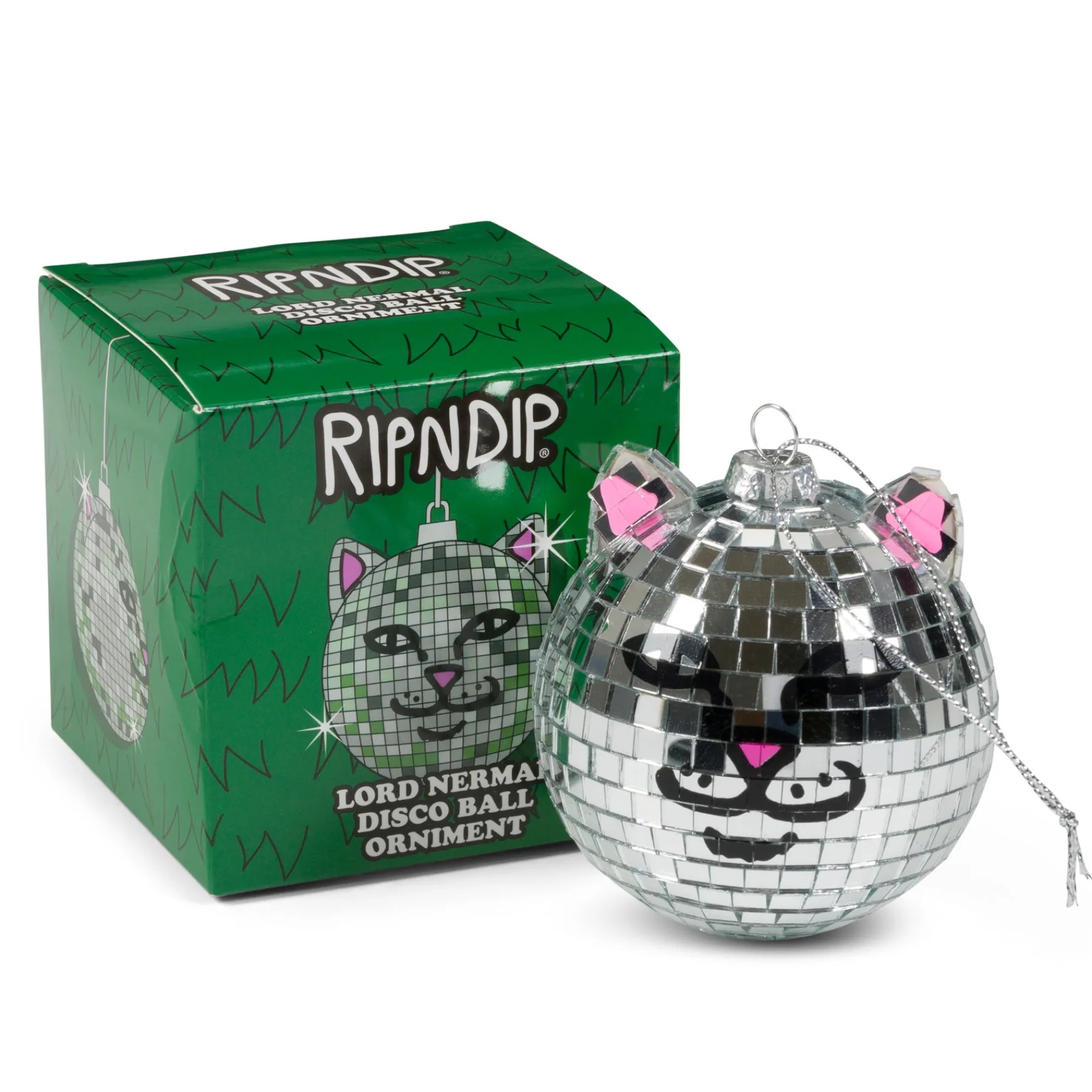 Ripndip Stocking Stuffers|Christmas Items<Nermal Disco Ornament (Silver)