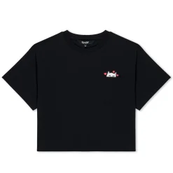 Ripndip Womens|Womens<Nermal Loves Cropped Baby Pocket Tee (Black)