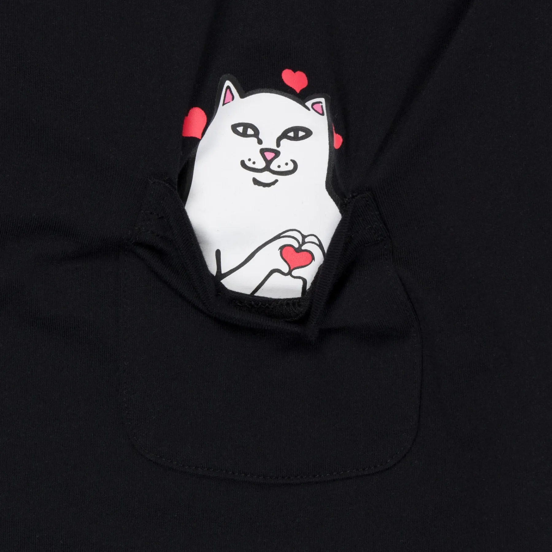 Ripndip Womens|Womens<Nermal Loves Cropped Baby Pocket Tee (Black)