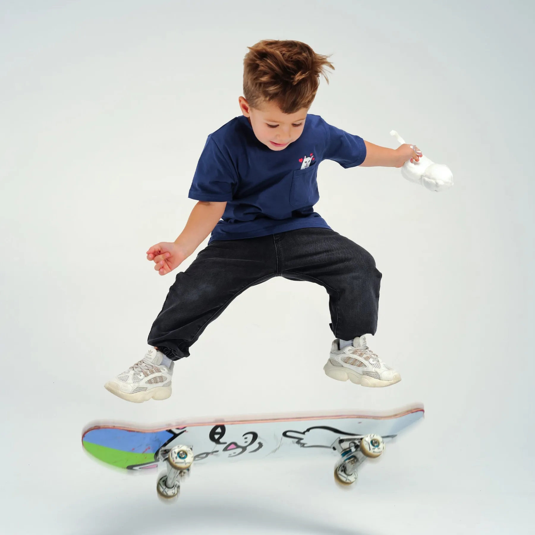 Ripndip Short Sleeve Tees|Kids<Nermal Loves Kid Pocket Tee (Navy)