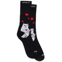 Ripndip Socks<Nermal Loves Socks (Black)