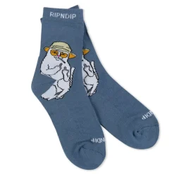 Ripndip Socks|Stocking Stuffers<Nermal S Thompson Mid Socks (Dark Slate)