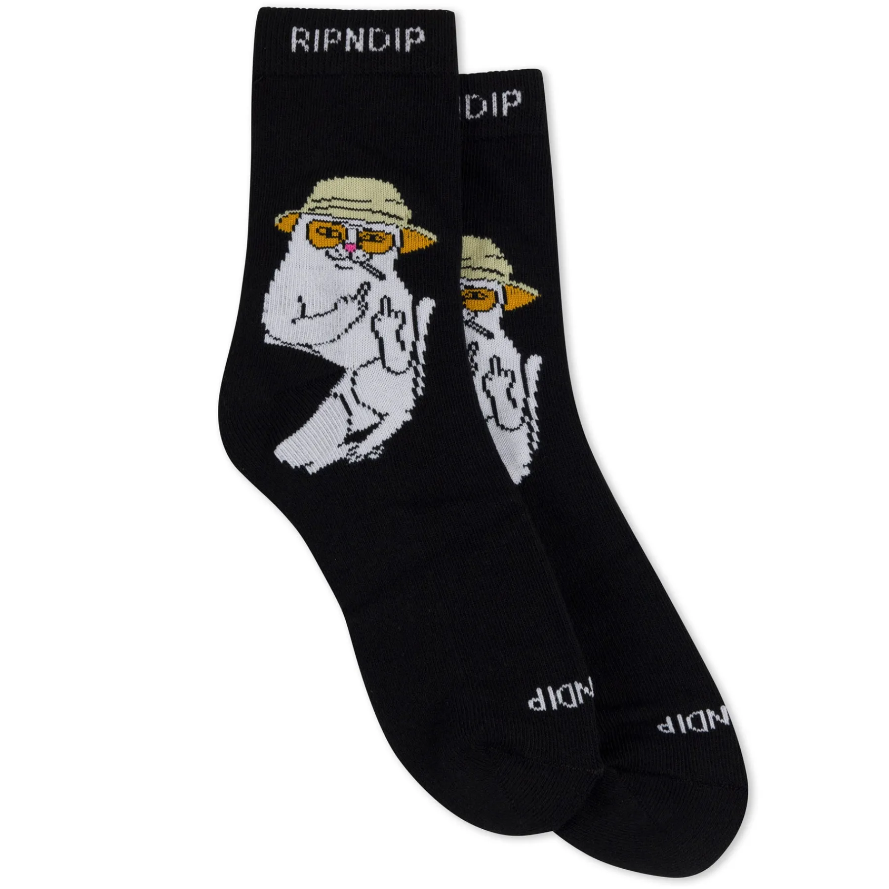 Ripndip Socks|Stocking Stuffers<Nermal S Thompson Mid Socks (Black)