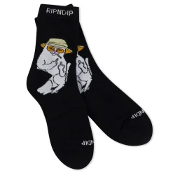 Ripndip Socks|Stocking Stuffers<Nermal S Thompson Mid Socks (Black)