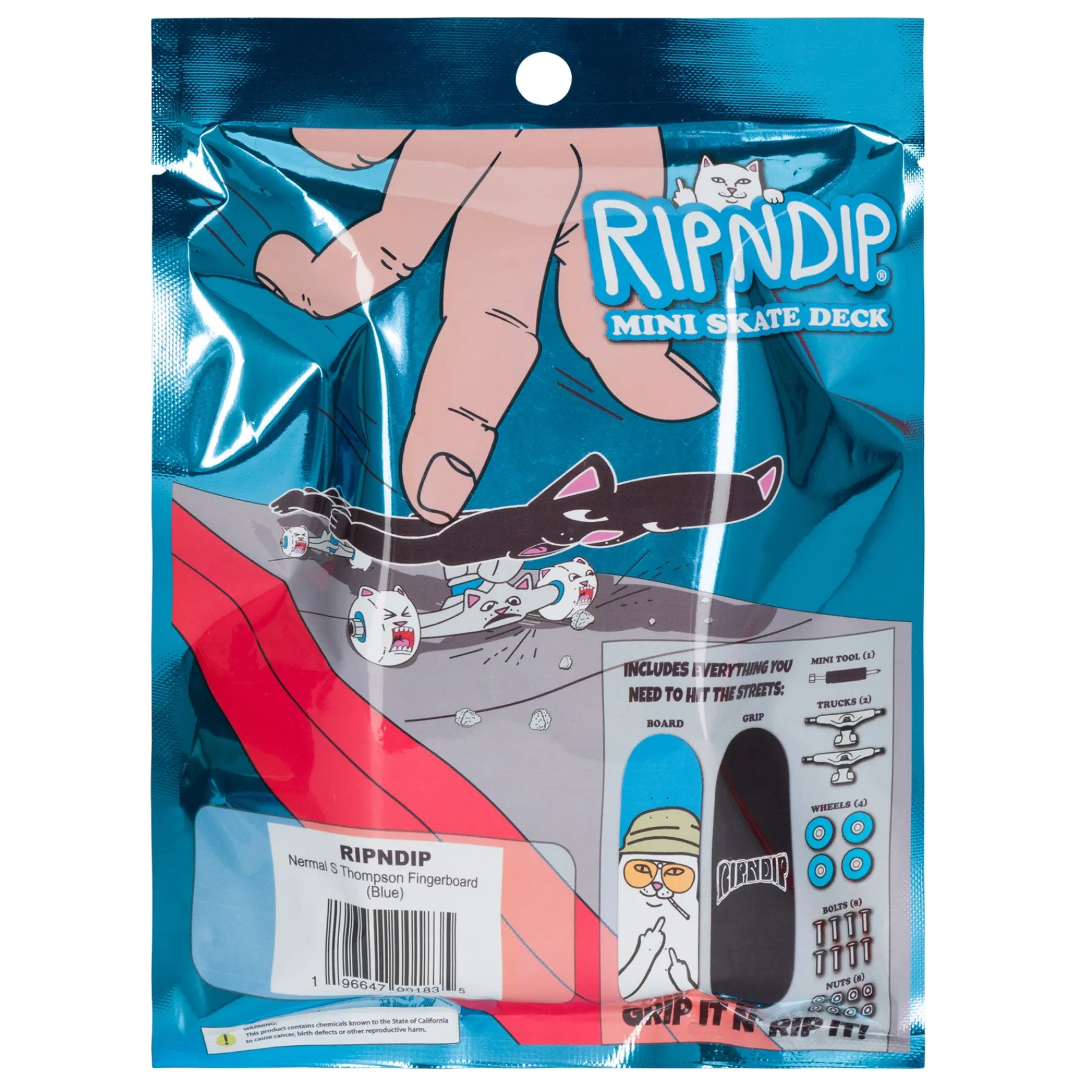 Ripndip Stocking Stuffers<Nermal S Thompson Mini Skateboard (Blue)