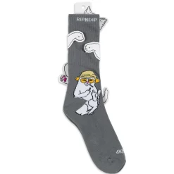 Ripndip Socks<Nermal S Thompson Socks (Charcoal)