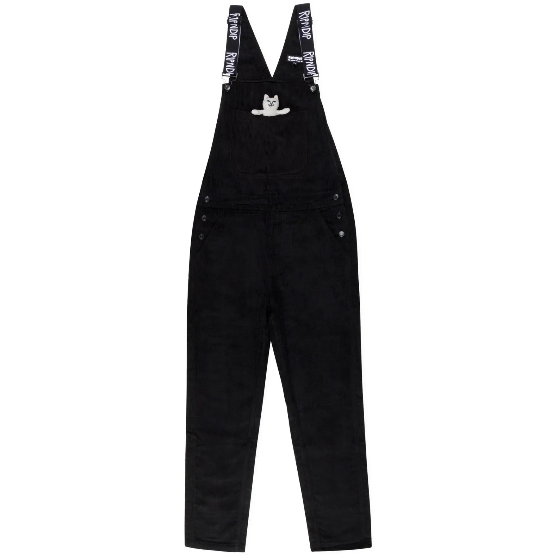 Ripndip Pants|Overalls<Nermy Buddy Corduroy Overalls (Black)