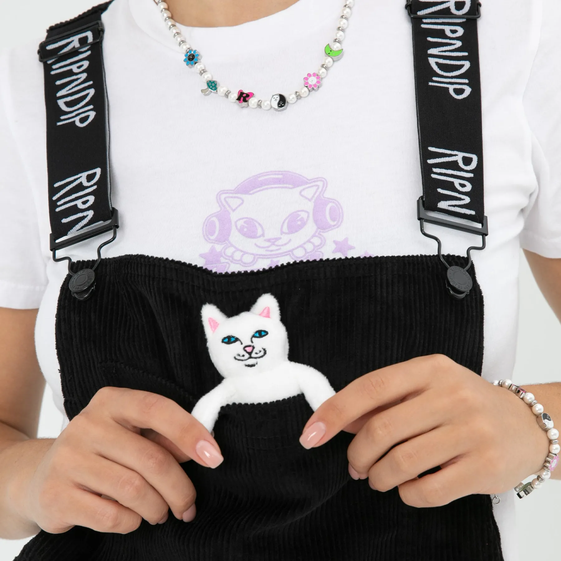 Ripndip Pants|Overalls<Nermy Buddy Corduroy Overalls (Black)