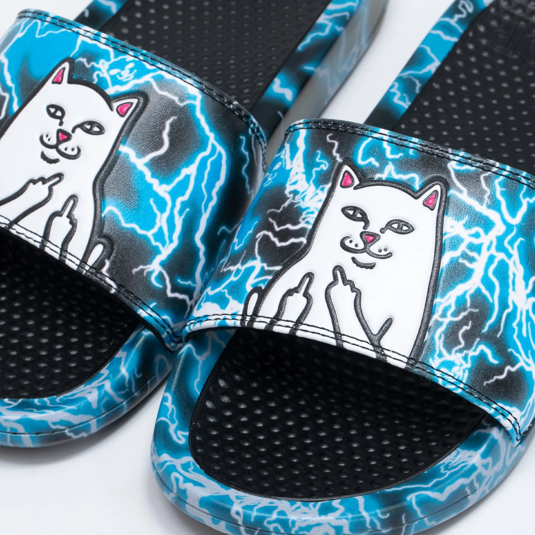 Ripndip Slides / Slippers<Nikola Slides (Black/Blue)