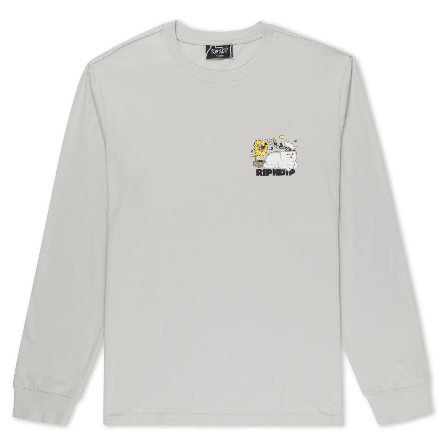 Ripndip Long Sleeve Tees<No Music No Life Long Sleeve (Grey)