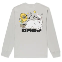 Ripndip Long Sleeve Tees<No Music No Life Long Sleeve (Grey)