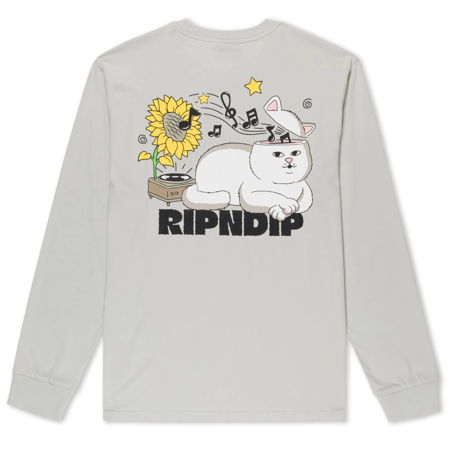 Ripndip Long Sleeve Tees<No Music No Life Long Sleeve (Grey)