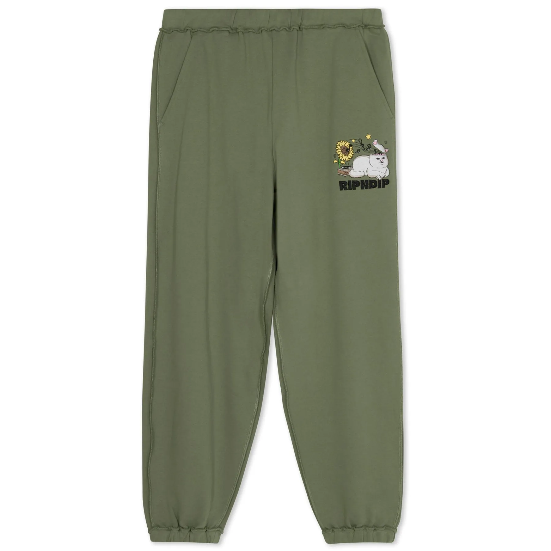 Ripndip Pants|Sweats<No Music No Life Sweatpants (Dusty Olive)