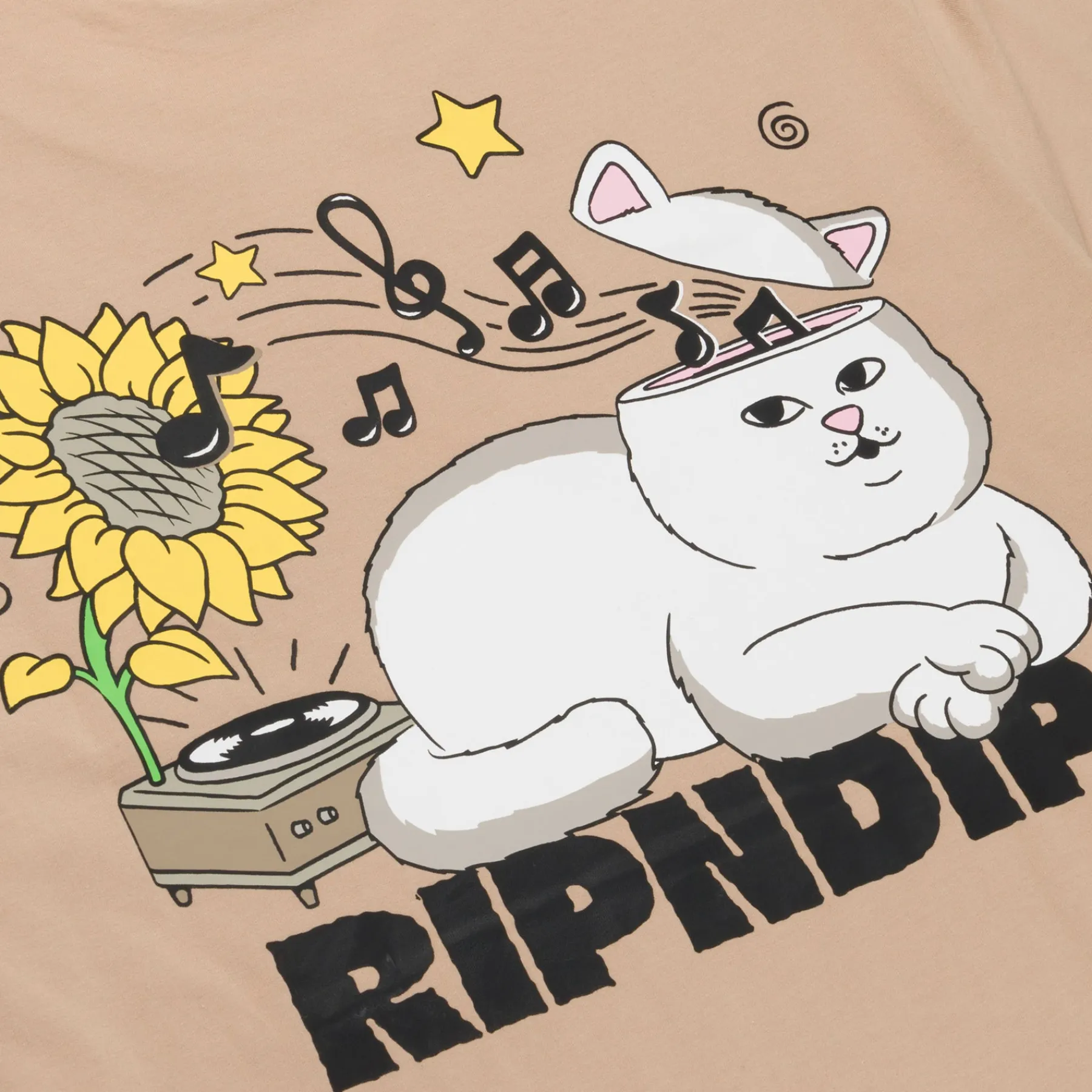 Ripndip Short Sleeve Tees<No Music No Life Tee (Almond)