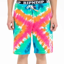 Ripndip Shorts|Sweats<OG Prisma Sweatshorts (Rainbow X Dye)