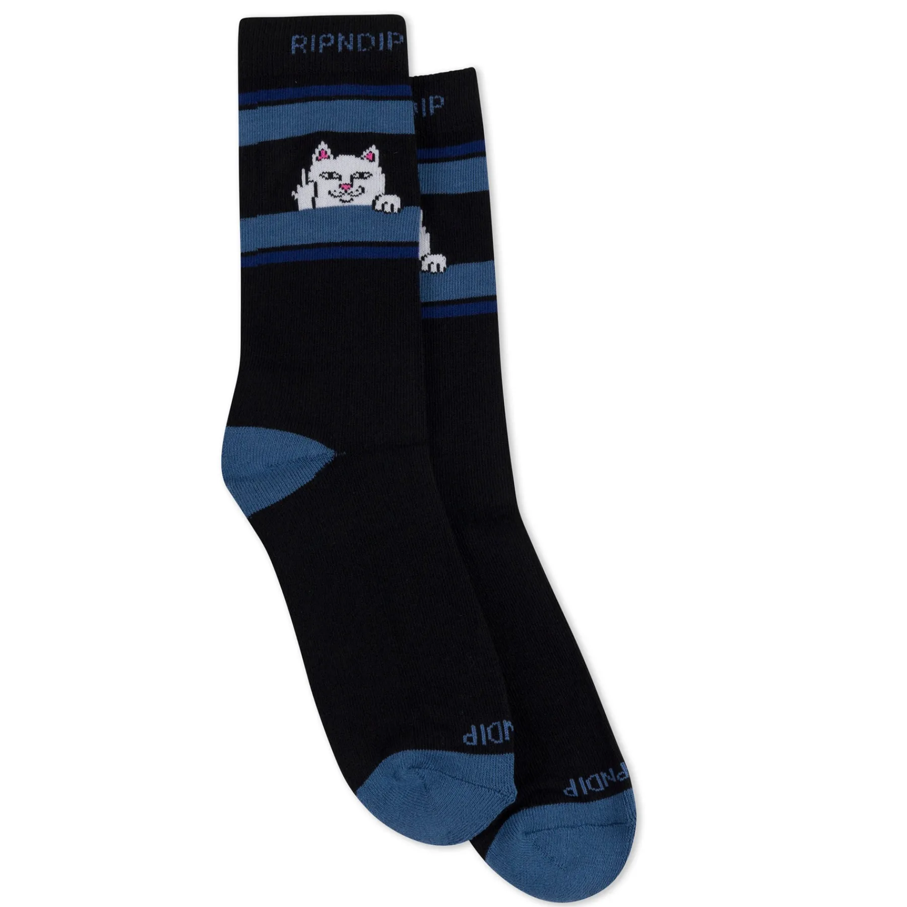 Ripndip Socks|Stocking Stuffers<Peeking Nermal Socks (Black/Slate)
