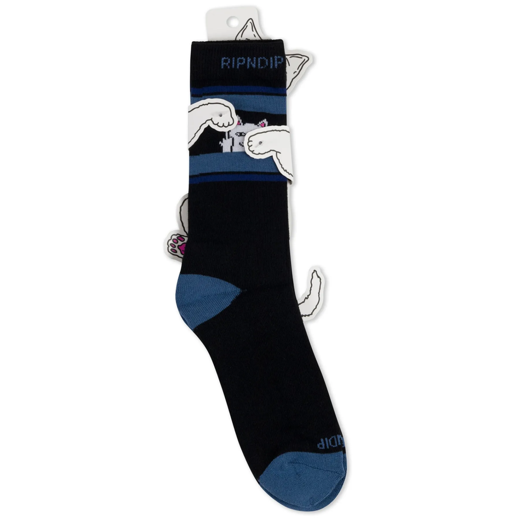 Ripndip Socks|Stocking Stuffers<Peeking Nermal Socks (Black/Slate)