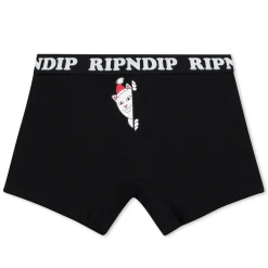 Ripndip Boxers|Bottoms<Peeking Santa Nerm Boxers (Black)