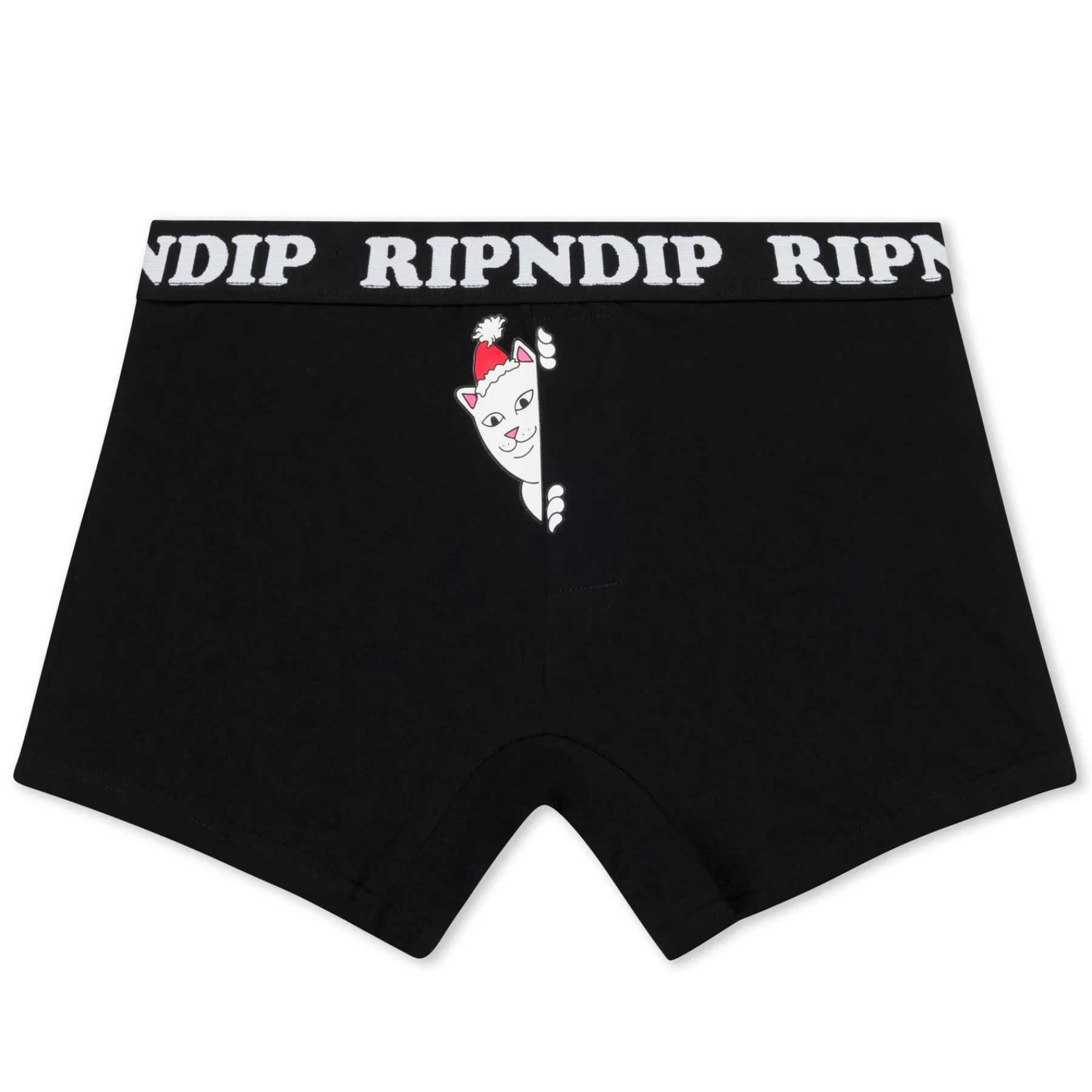 Ripndip Boxers|Bottoms<Peeking Santa Nerm Boxers (Black)