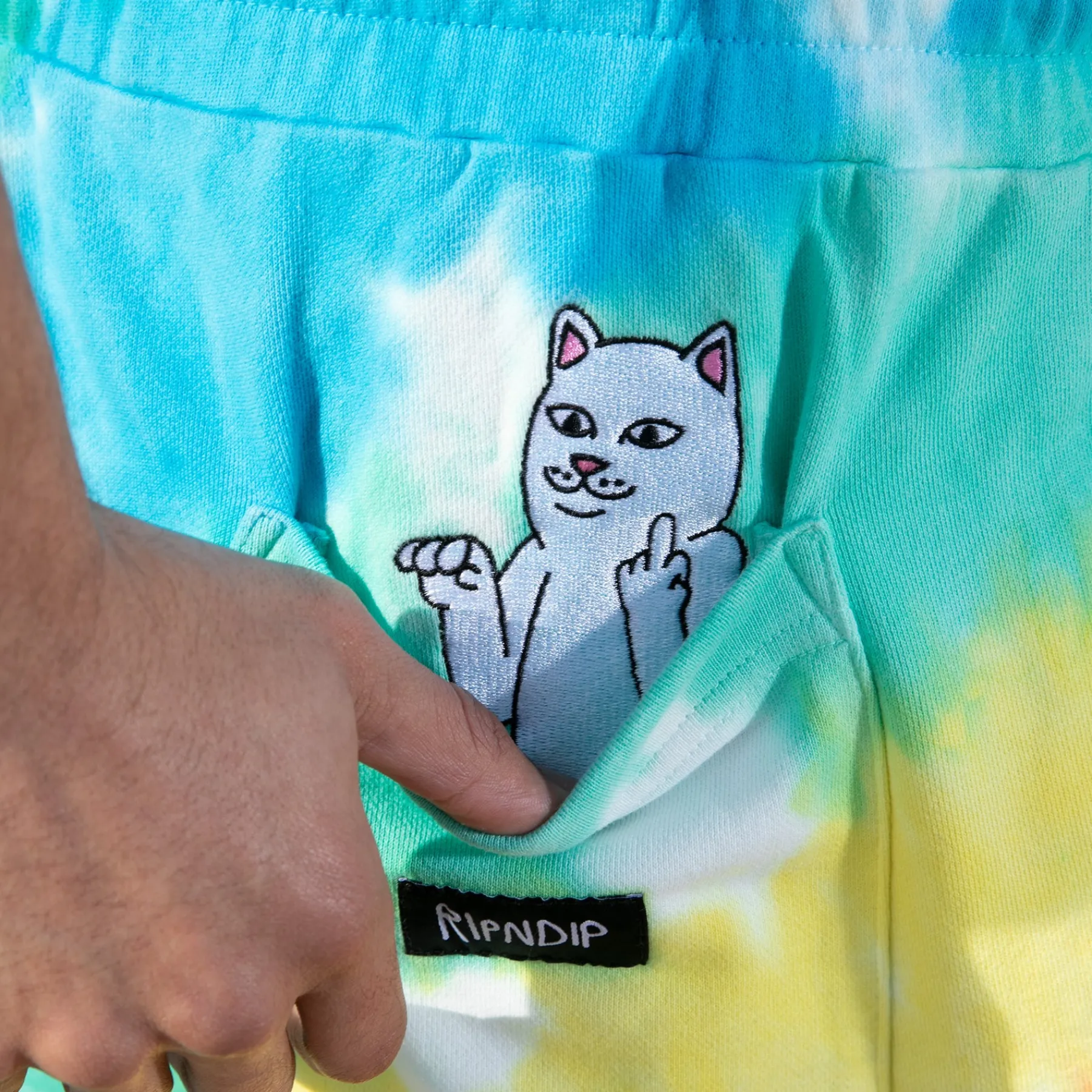 Ripndip Sweats|Shorts<Prisma Sweatshorts (Teal Rainbow Dye)