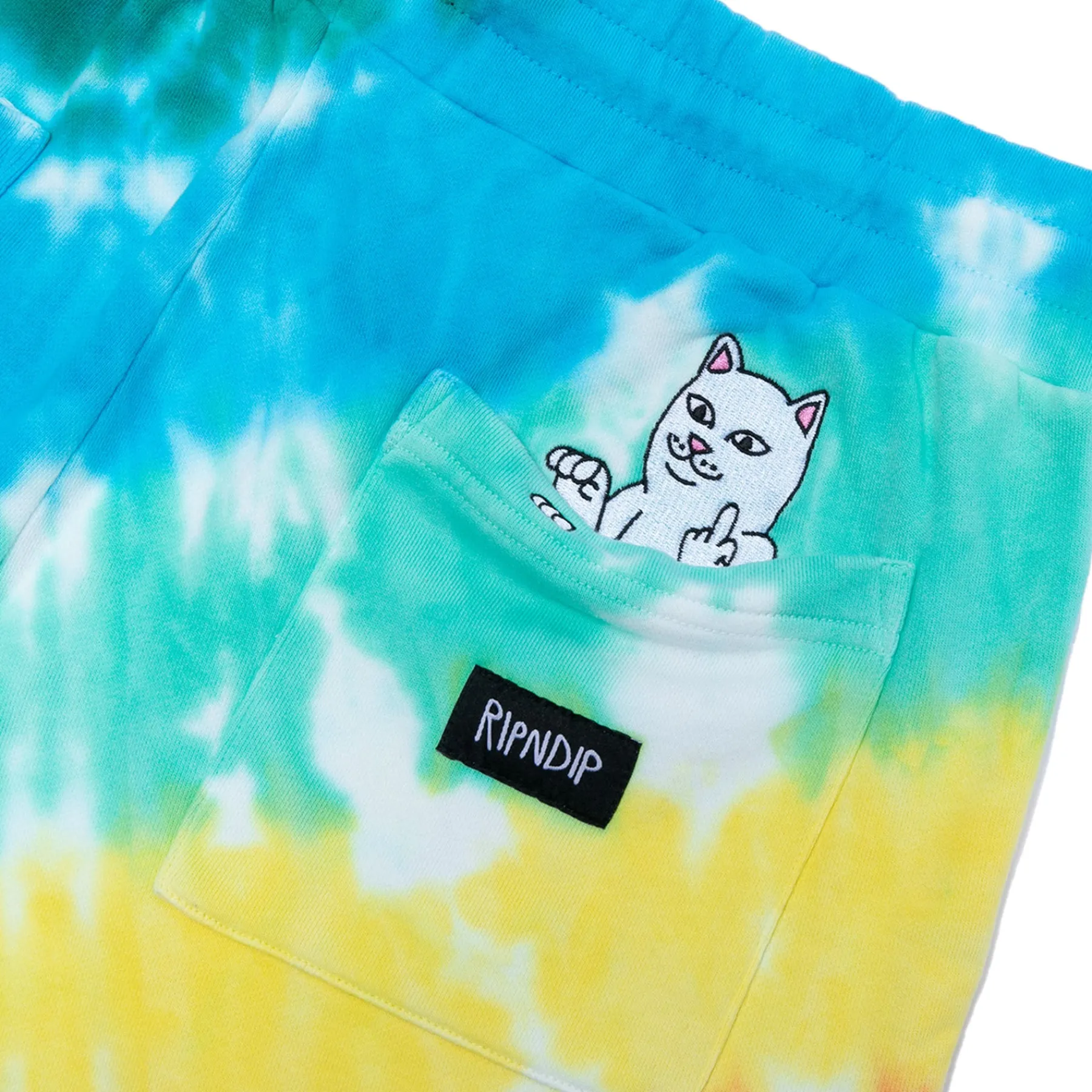 Ripndip Sweats|Shorts<Prisma Sweatshorts (Teal Rainbow Dye)