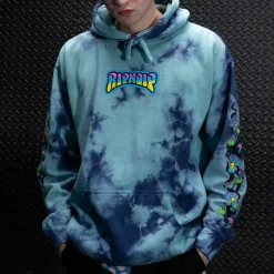 Ripndip Hoodies / Crewnecks<Psychedelic Garden Hoodie (Navy/Aqua Lightning Wash)