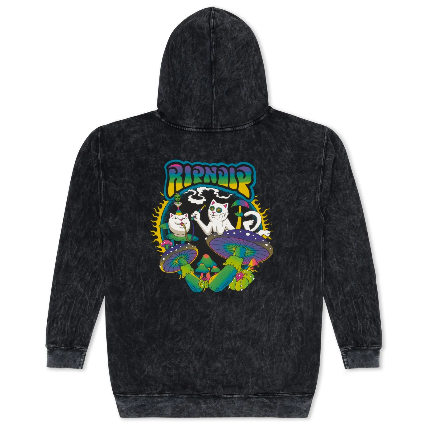 Ripndip Hoodies / Crewnecks<Psychedelic Garden Hoodie (Black Mineral Wash)