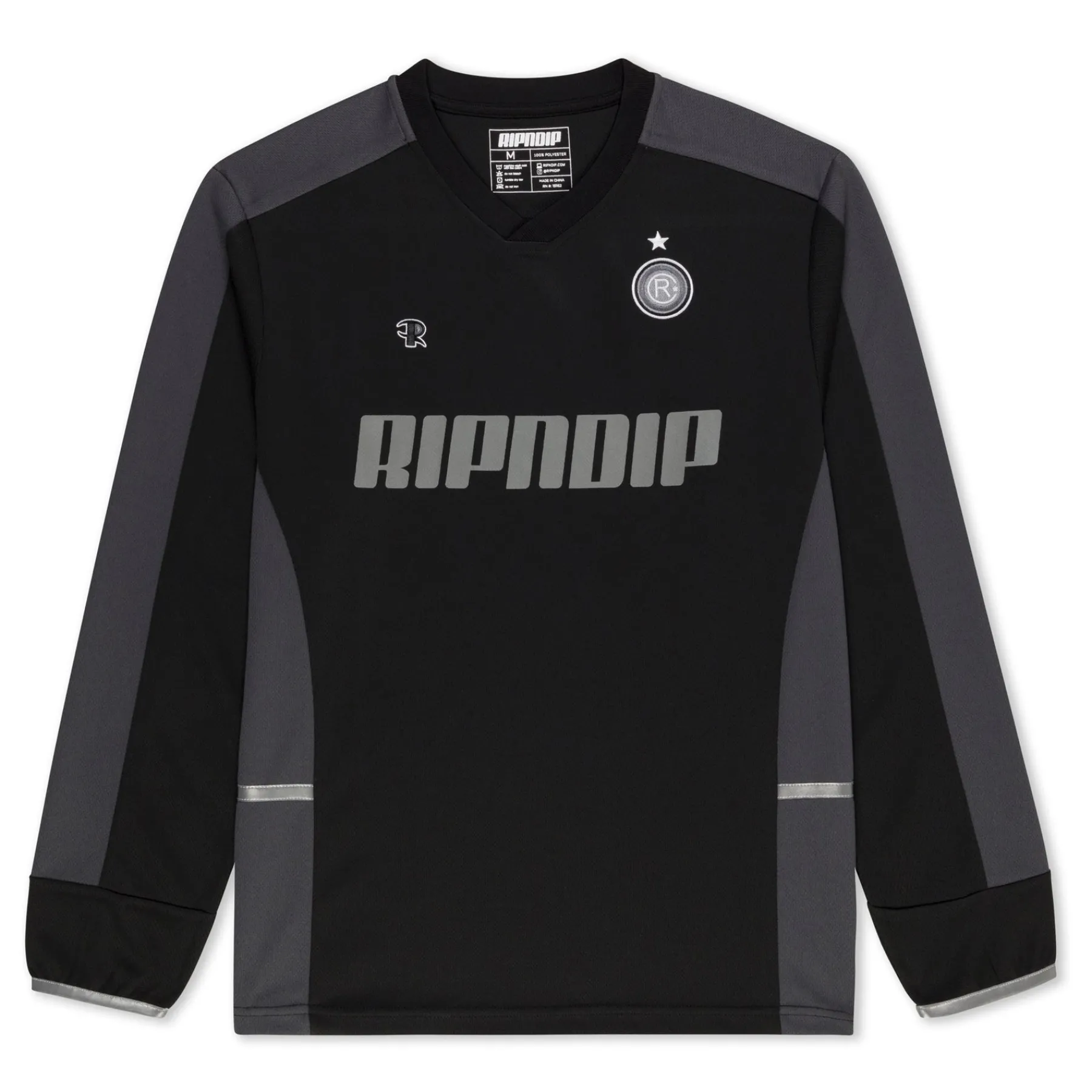 Ripndip Jerseys|Long Sleeve Tees<FC Long Sleeve Soccer Jersey (Black / Charcoal)