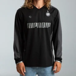 Ripndip Jerseys|Long Sleeve Tees<FC Long Sleeve Soccer Jersey (Black / Charcoal)