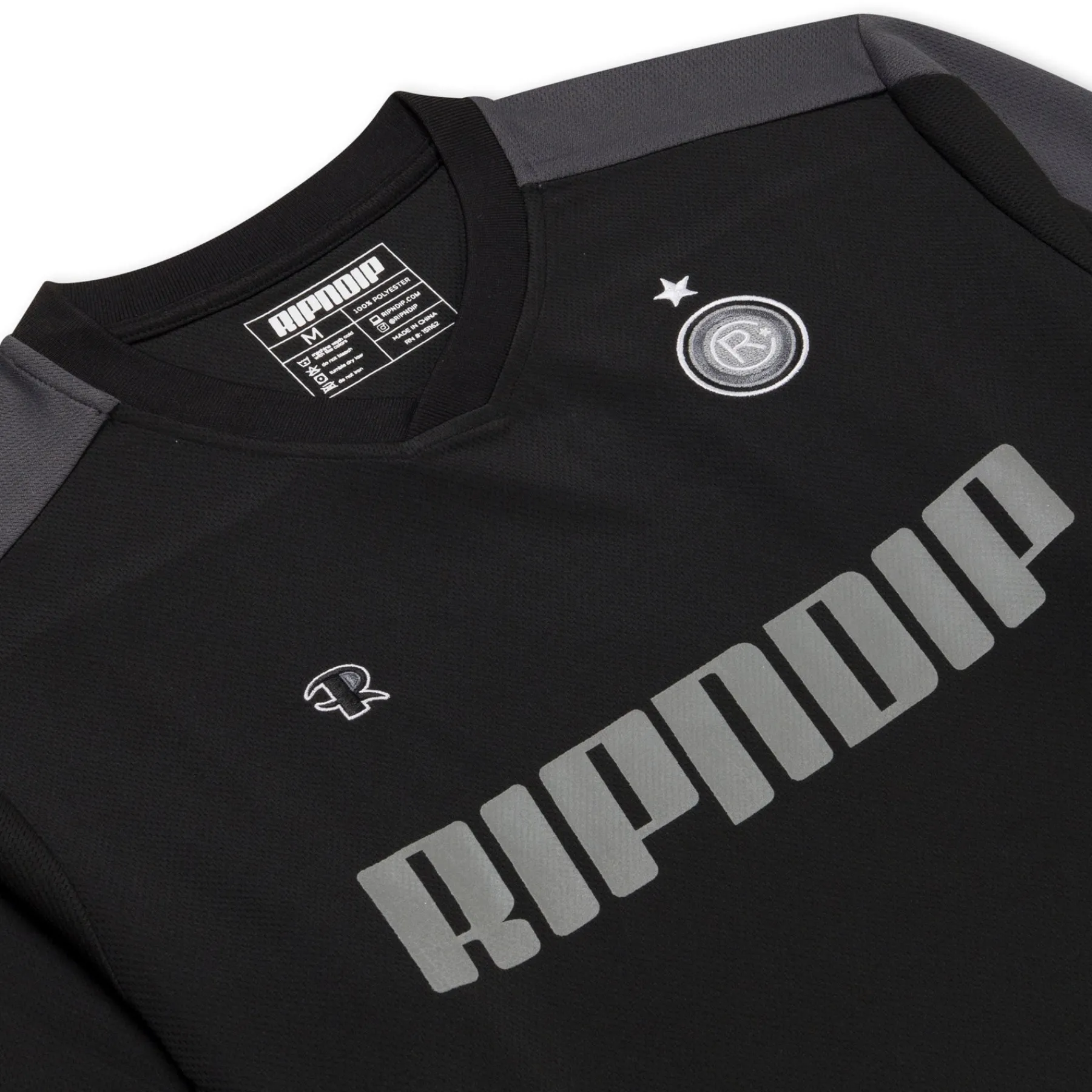 Ripndip Jerseys|Long Sleeve Tees<FC Long Sleeve Soccer Jersey (Black / Charcoal)
