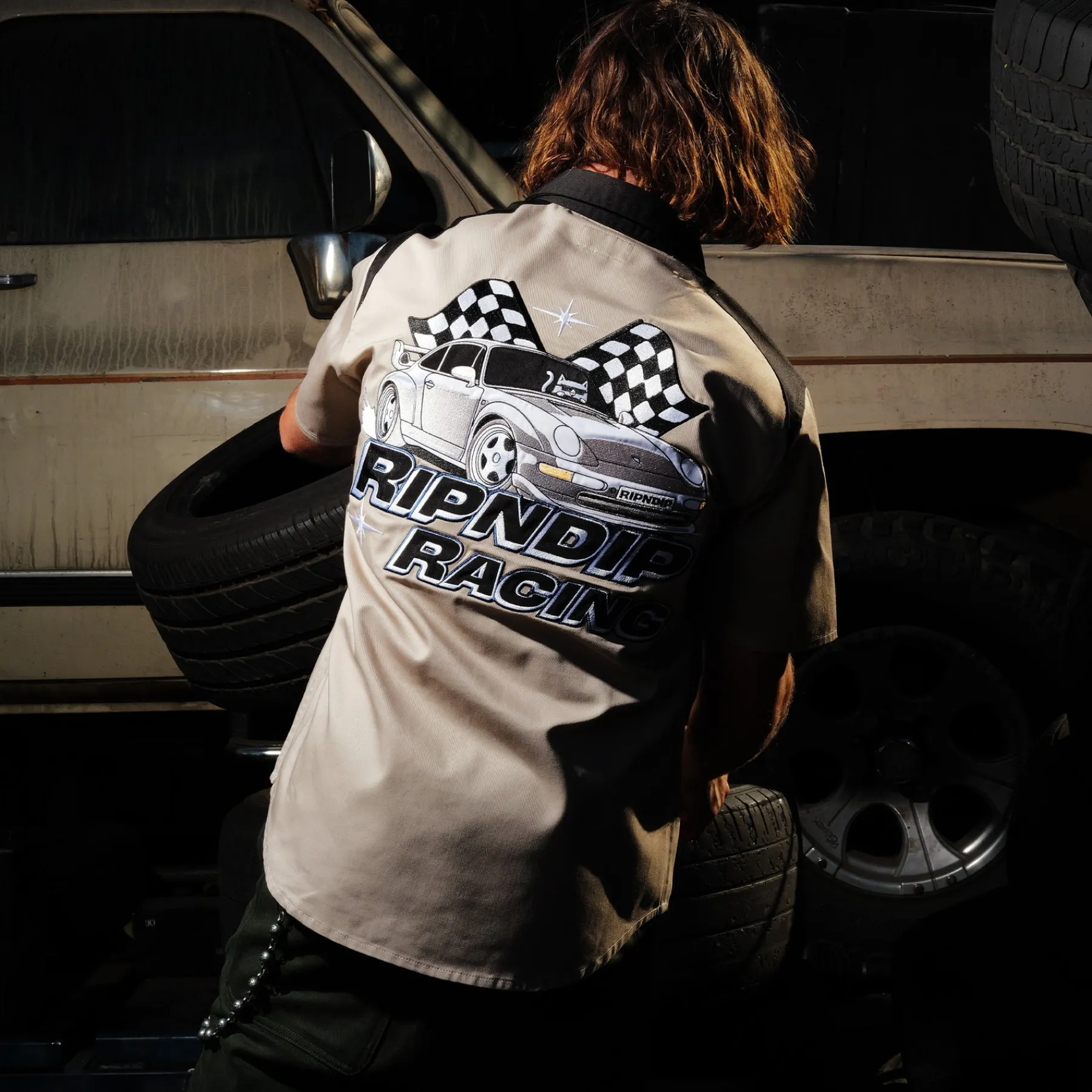 Ripndip Button Ups<Ripnrace Button Up Shirt (Off White)