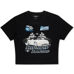 Ripndip Womens|Womens<Ripnrace Cropped Baby Tee (Black)
