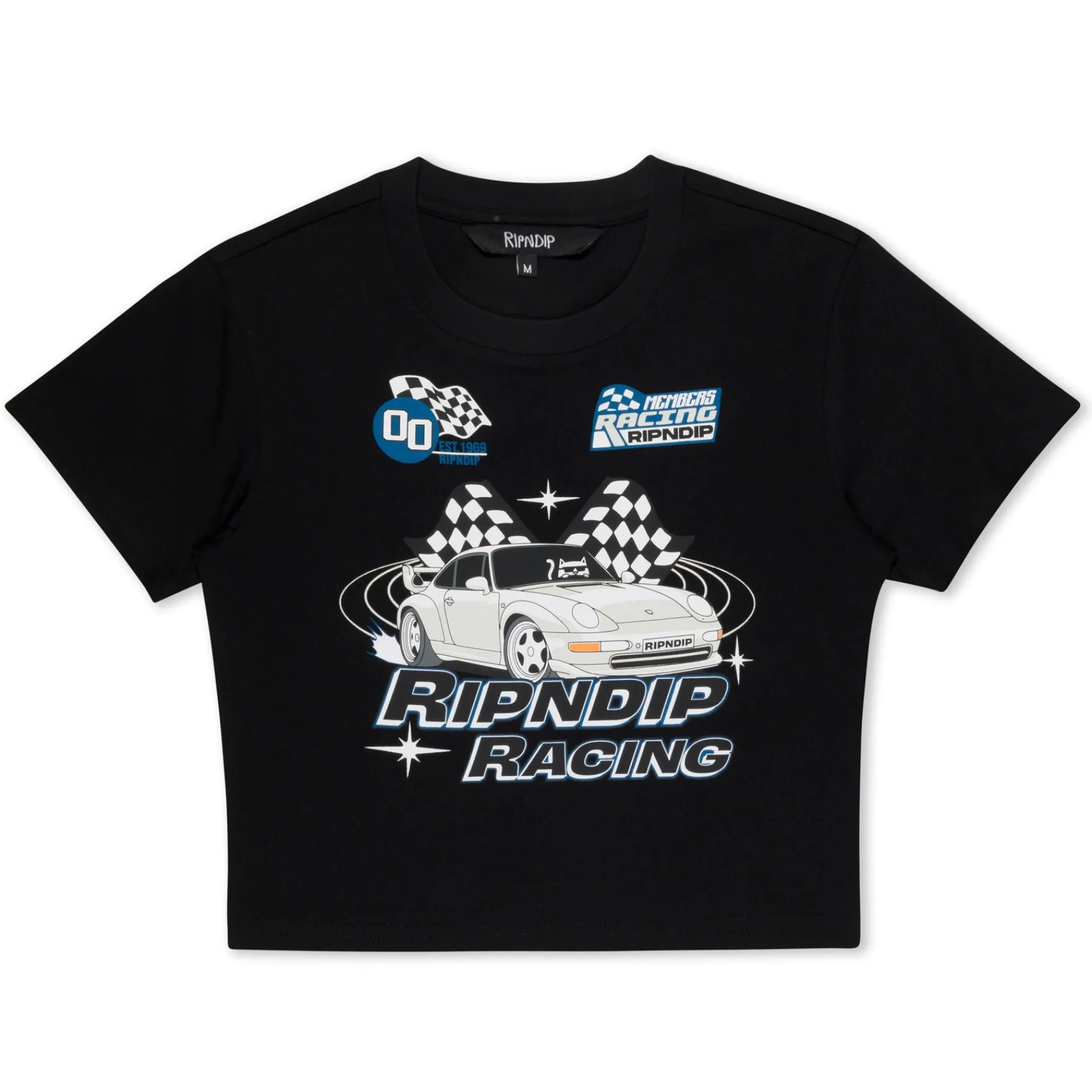 Ripndip Womens|Womens<Ripnrace Cropped Baby Tee (Black)