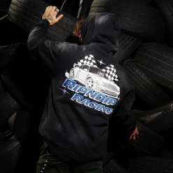 Ripndip Hoodies / Crewnecks<Ripnrace Hoodie (Black Fade Wash)