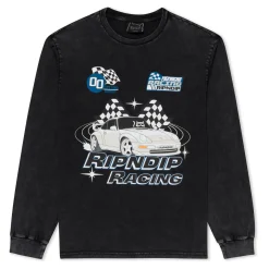 Ripndip Long Sleeve Tees<Ripnrace Long Sleeve (Black Wash)