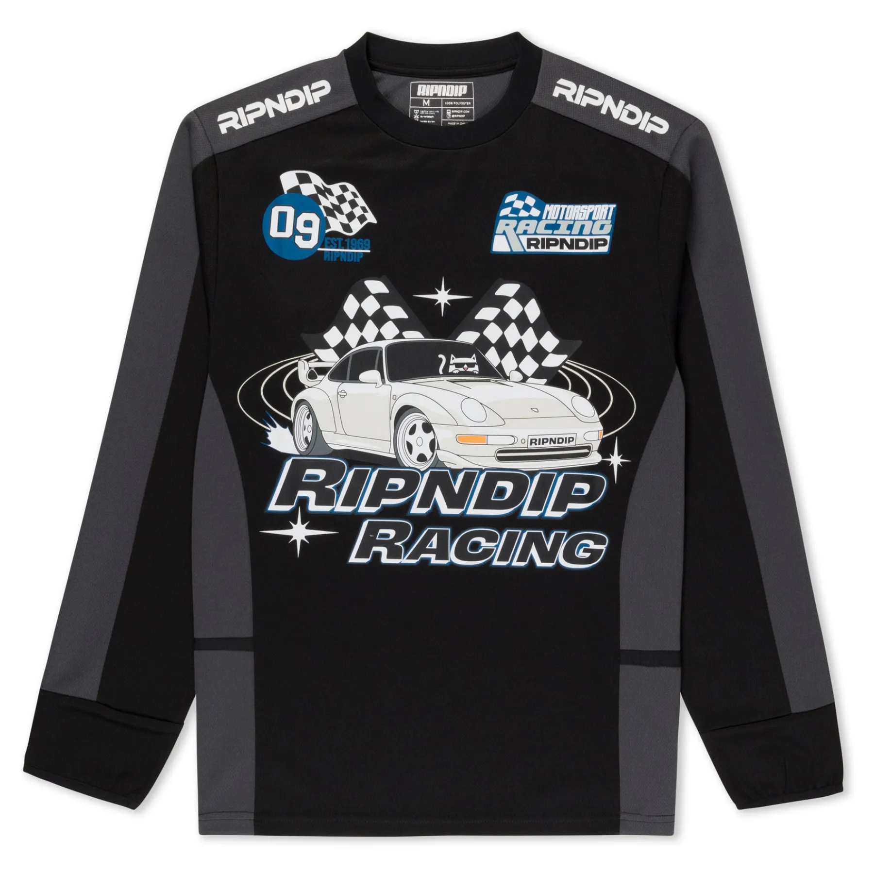 Ripndip Jerseys<Ripnrace Long Sleeve Jersey (Black/Charcoal)