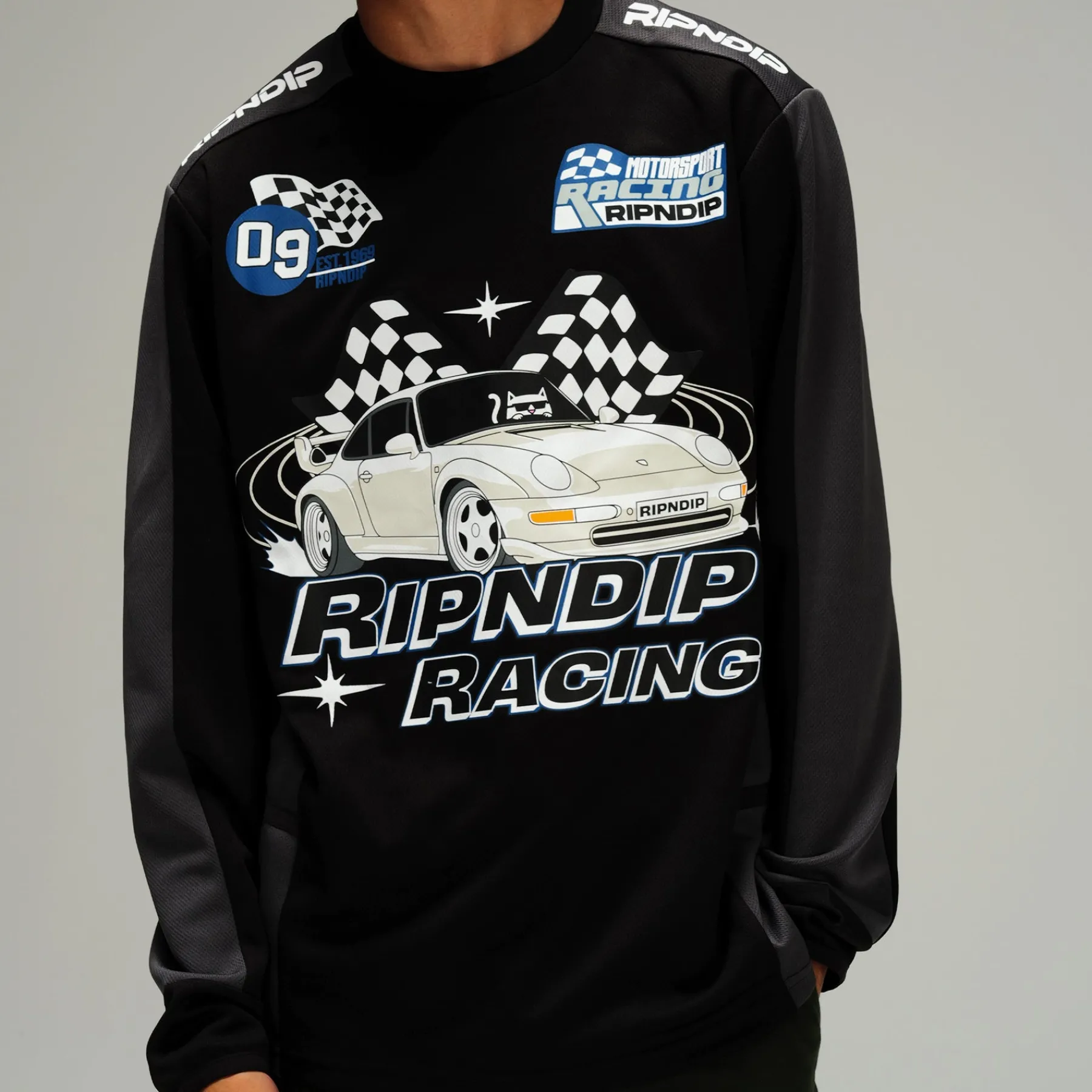 Ripndip Jerseys<Ripnrace Long Sleeve Jersey (Black/Charcoal)