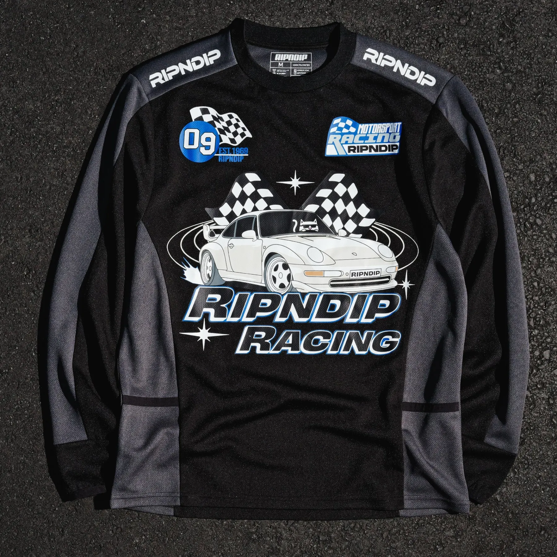 Ripndip Jerseys<Ripnrace Long Sleeve Jersey (Black/Charcoal)