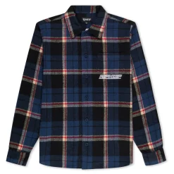 Ripndip Knits / Sweaters|Long Sleeve Tees<Robo Button Up Flannel (Navy)