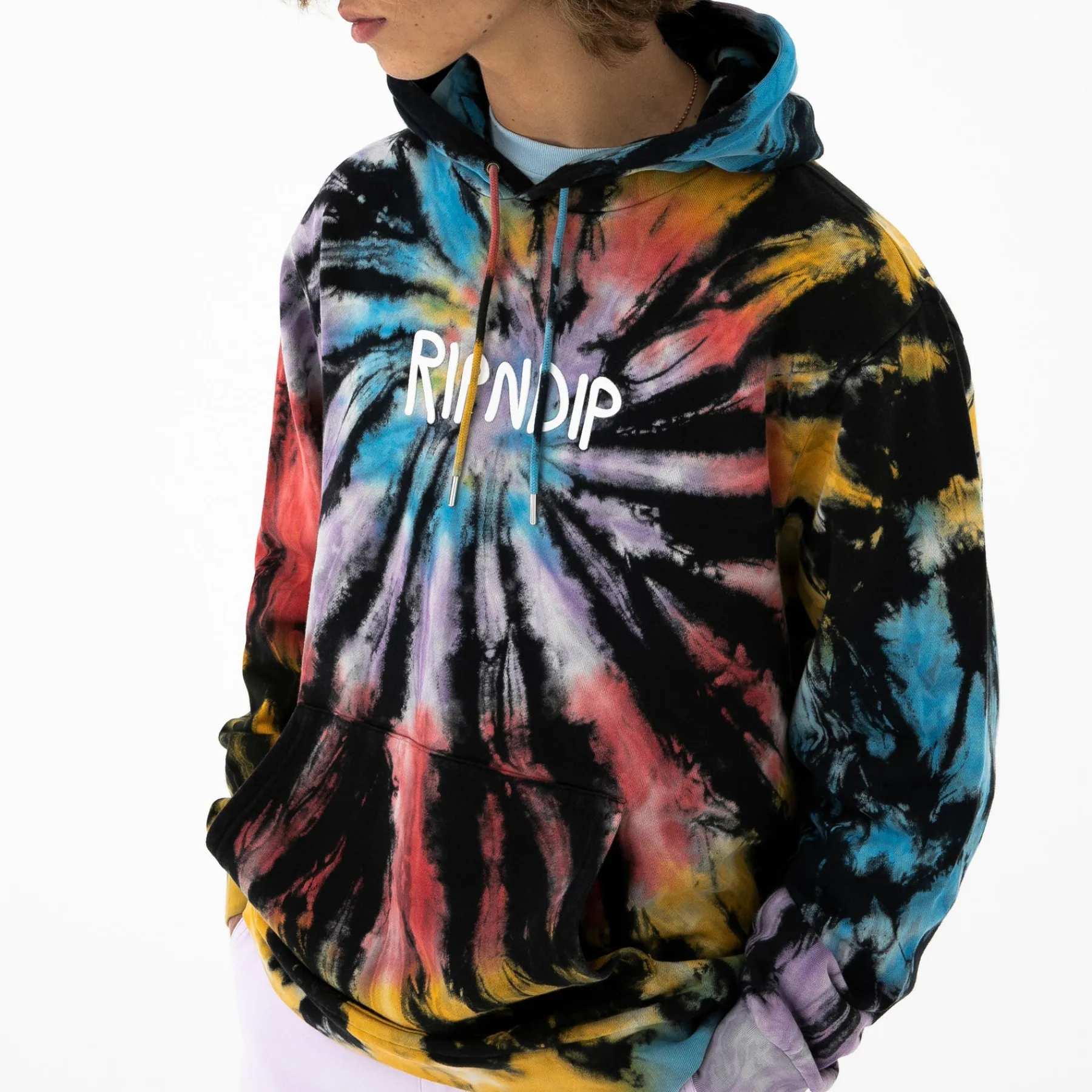 Ripndip Hoodies / Crewnecks<Rubber Logo Hoodie (Sunburst Spiral Tie Dye)