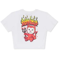 Ripndip Womens|Womens<Scary Cute Cropped Baby Tee (White)