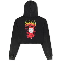 Ripndip Hoodies / Crewnecks|Womens<Scary Cute Cropped Hoodie (Black Wash)