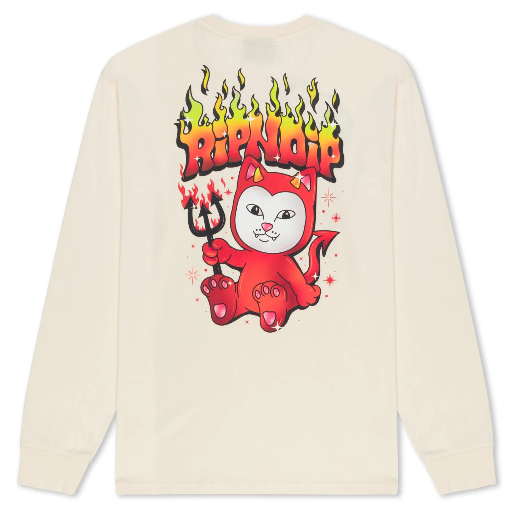 Ripndip Long Sleeve Tees<Scary Cute Long Sleeve (Natural )