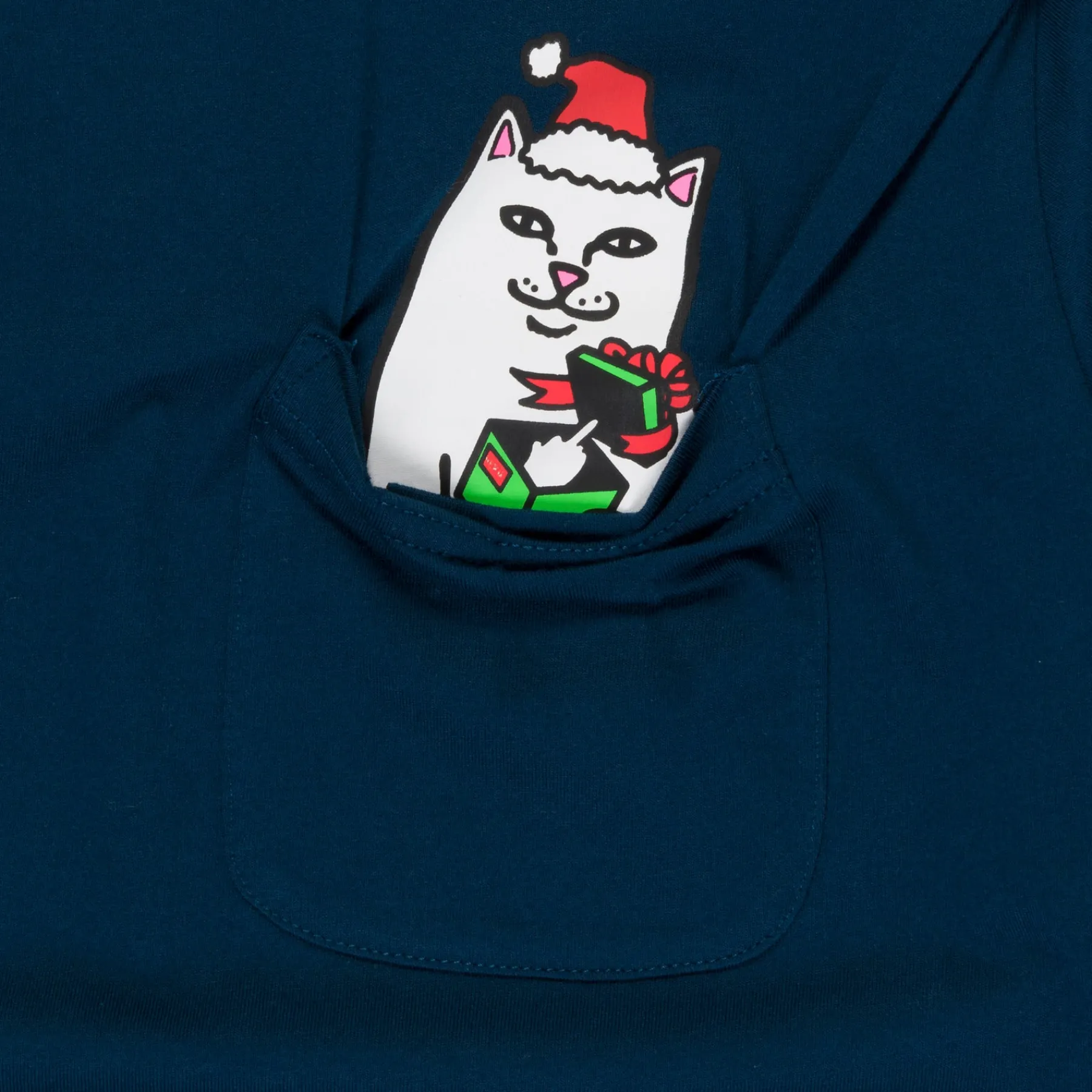 Ripndip Short Sleeve Tees|Christmas Items<Secret Santa Pocket Tee (Navy)