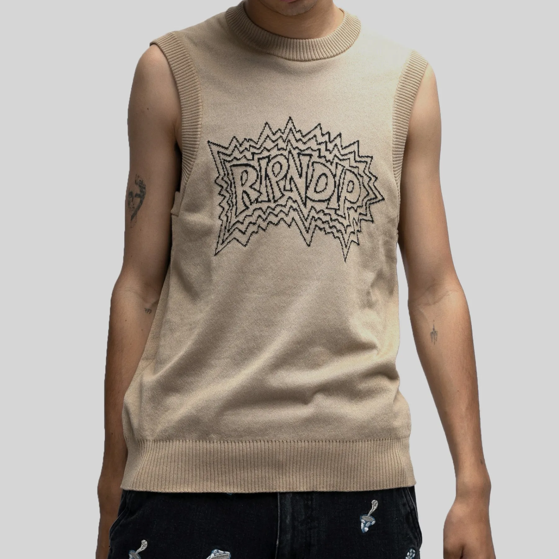 Ripndip Knits / Sweaters|Stocking Stuffers<Shock Knit Sweater Vest (Natural)