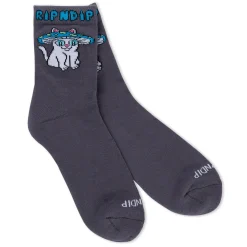 Ripndip Socks<Shroom Cat Socks (Grey)