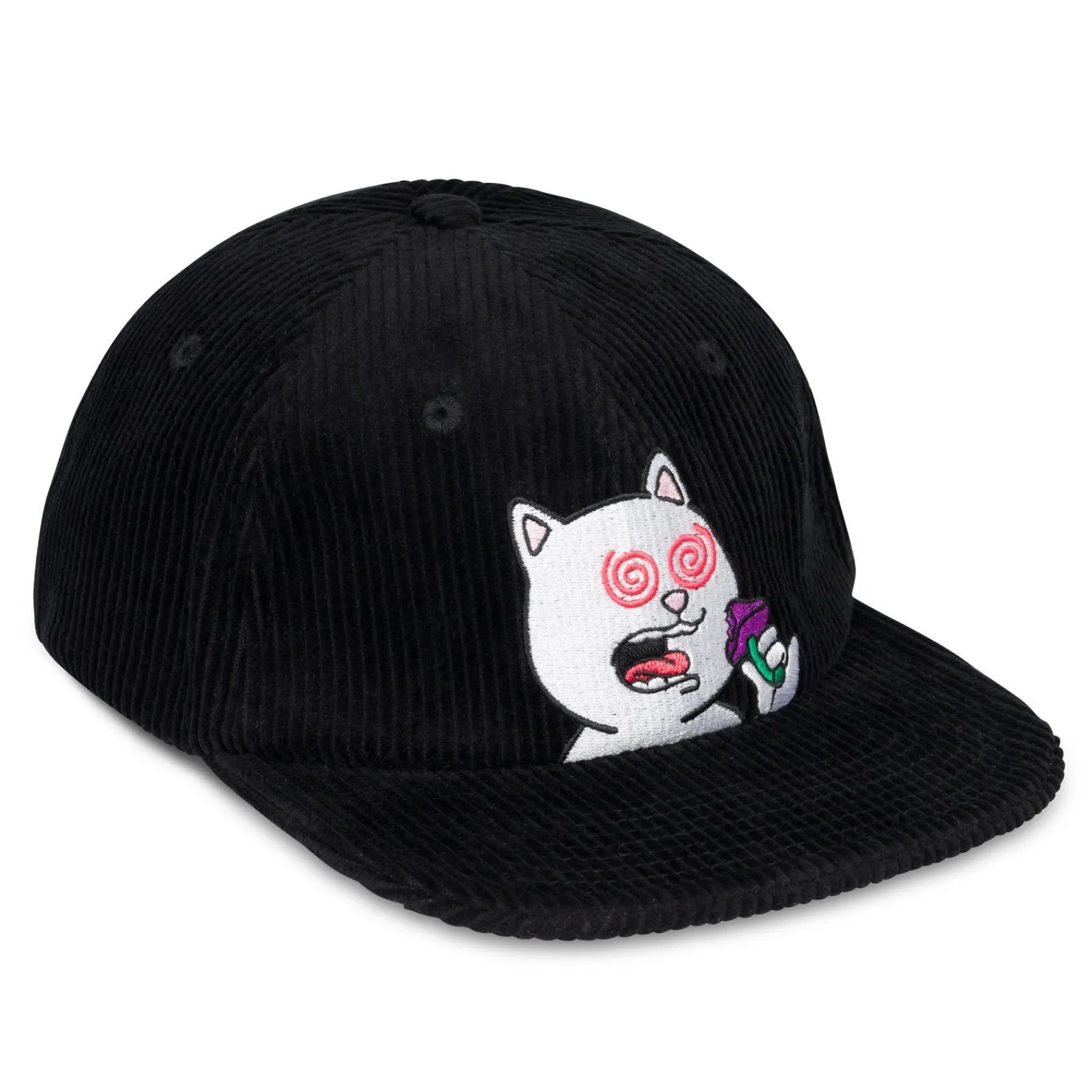 Ripndip Strapbacks / Snapbacks<Shroom Diet 6 Panel Corduroy Strapback (Black)