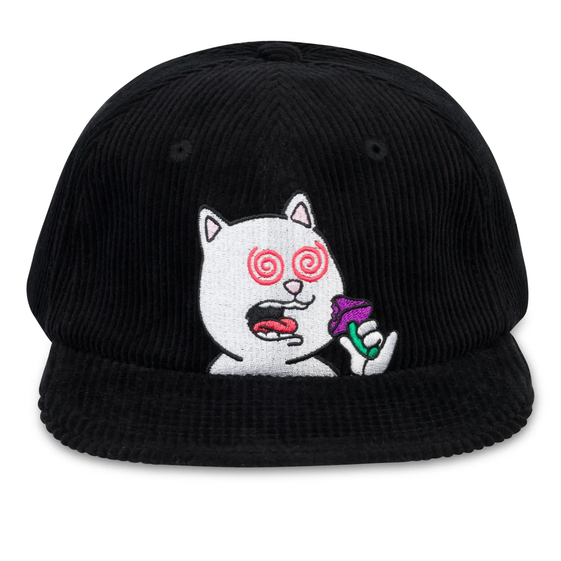 Ripndip Strapbacks / Snapbacks<Shroom Diet 6 Panel Corduroy Strapback (Black)